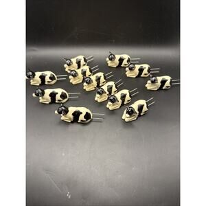 Set Of 12 Vintage Resin COW Corn on The COB HOLDERS Skewers Stainless Japan MCM
